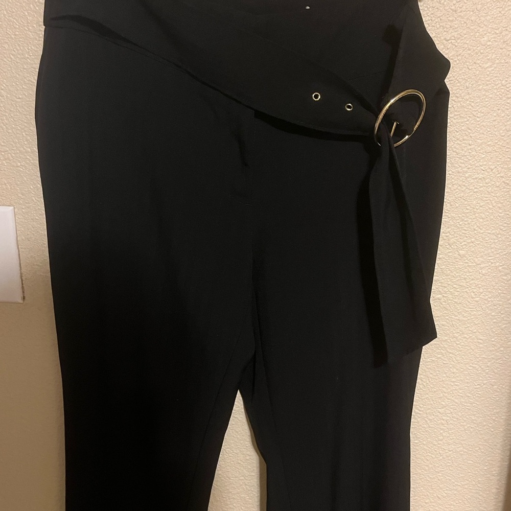 Elegant Black Women's Pants with Belt